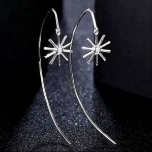 *FINAL* 18K White Gold 925 Diamond Threader Earrings